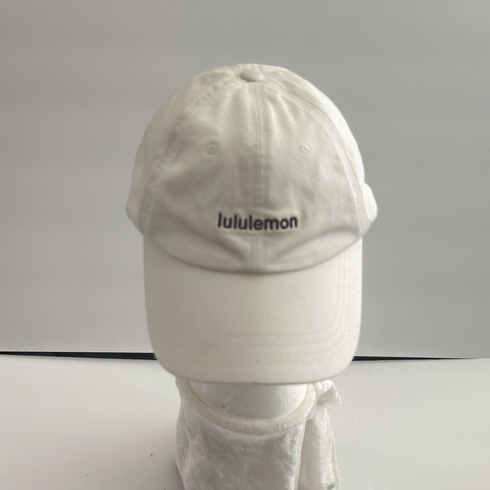 Lululemon Classic Ball Cap Hat Wordmark White Size S/M Adjustable Embroidered